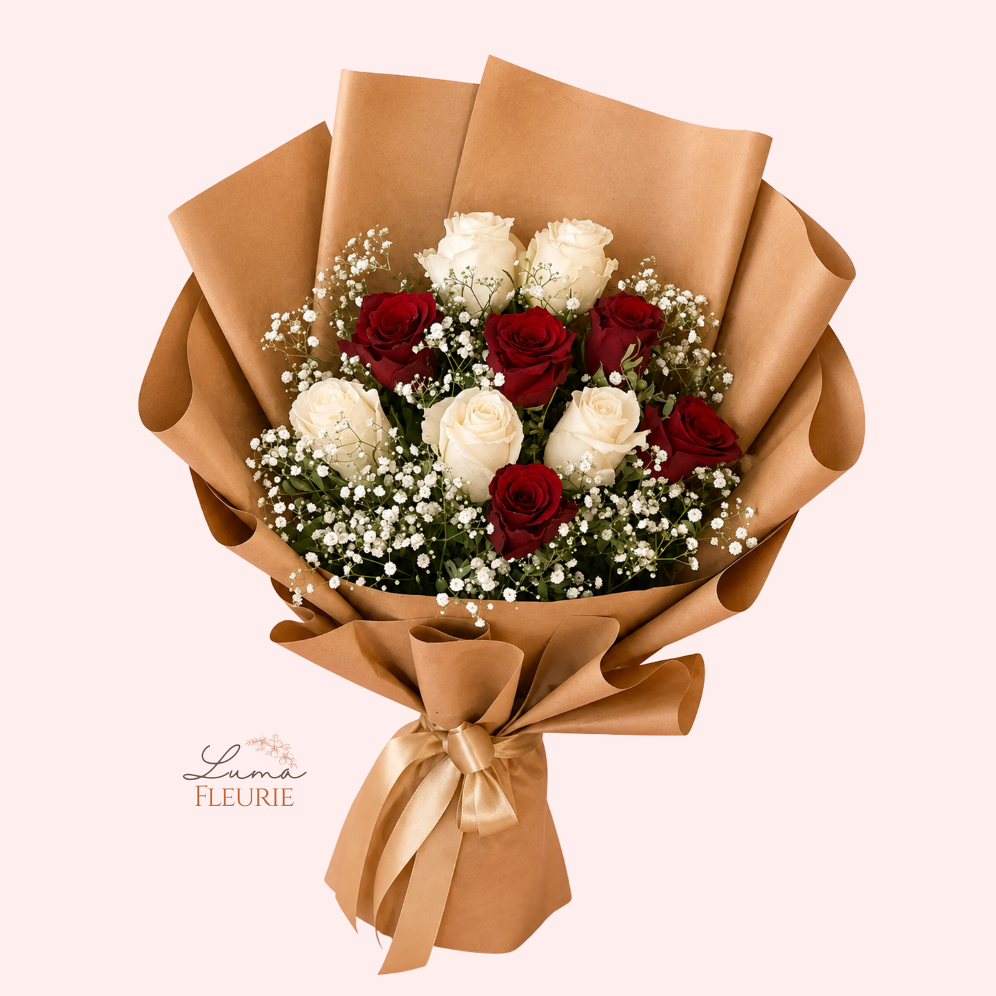 Harmony Red & White Rose Bouquet