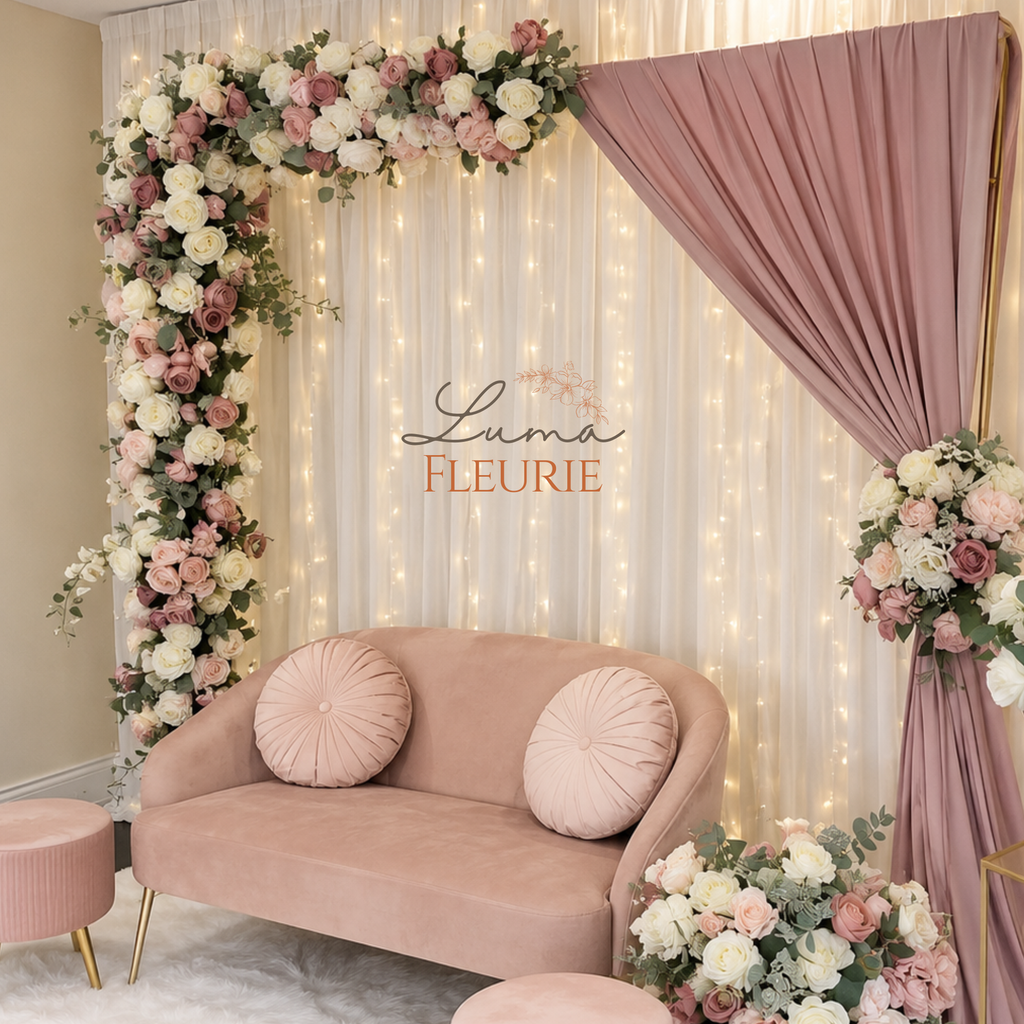 Blush Rose Luxury Lounge Setup