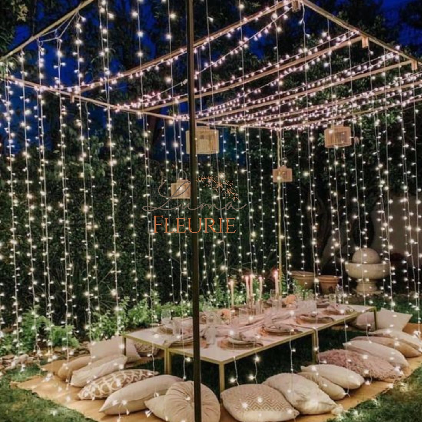 Luxury Fairy Light Garden Canopy Setup