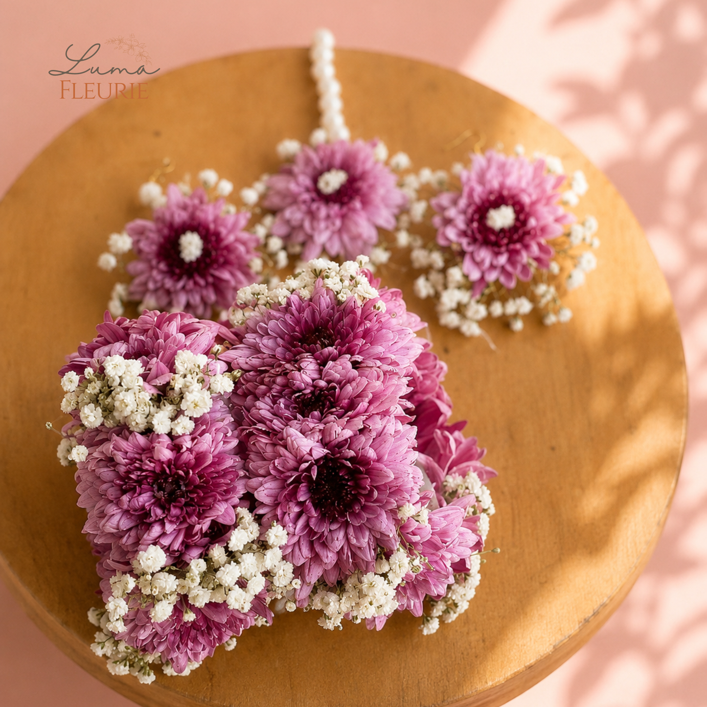Lilac Chrysanthemum Floral Jewelry Set