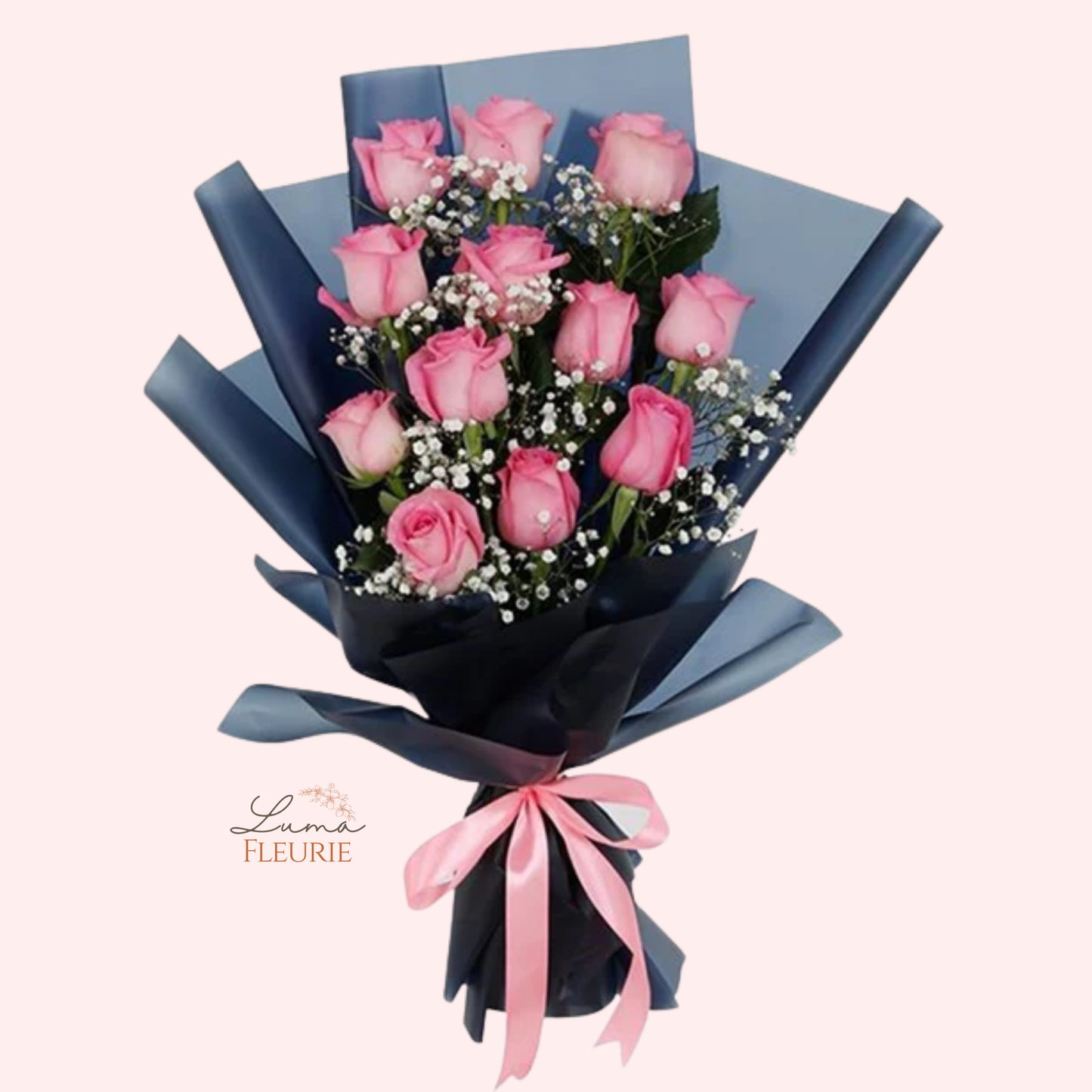 Midnight Blush Rose Bouquet Description: