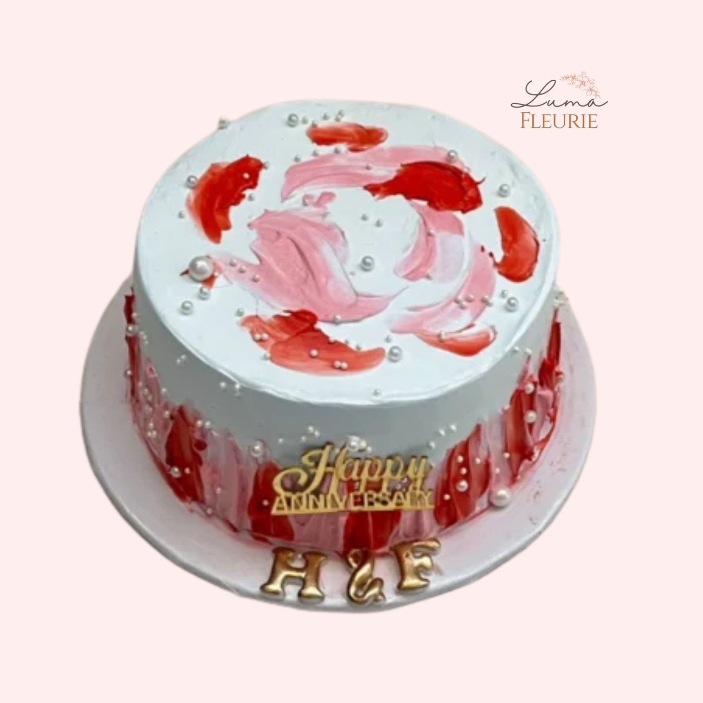 Crimson Palette & Pearls Celebration Bake