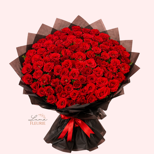 Grand Romance 100 Red Roses Bouquet