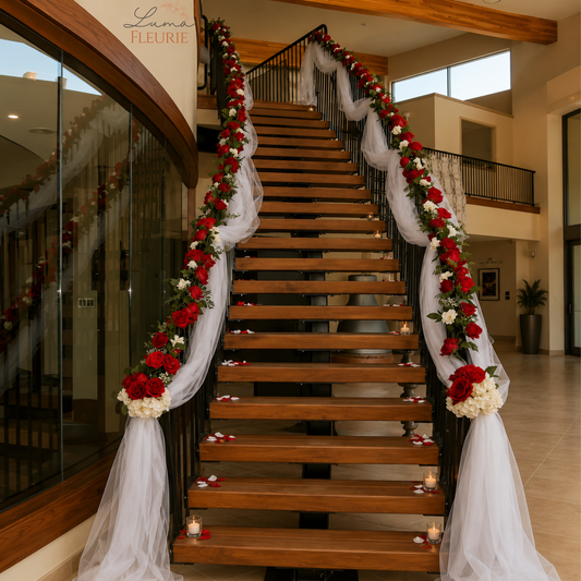 Romantic Staircase Floral Décor