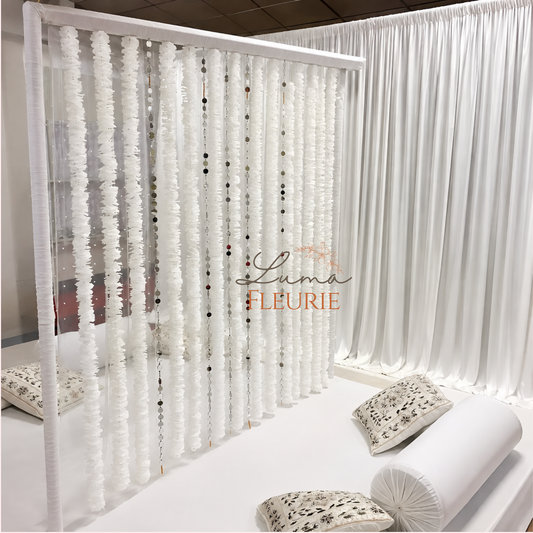 Ivory Floral Hanging Backdrop