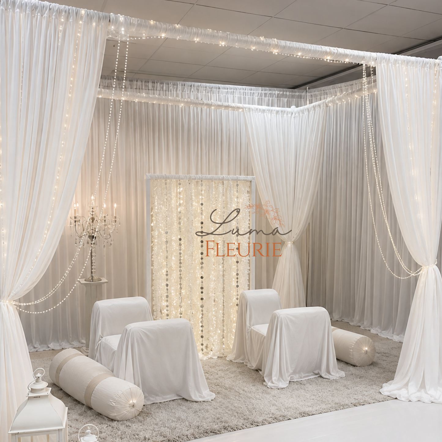 Luxury Ivory Ceremony Lounge Setup