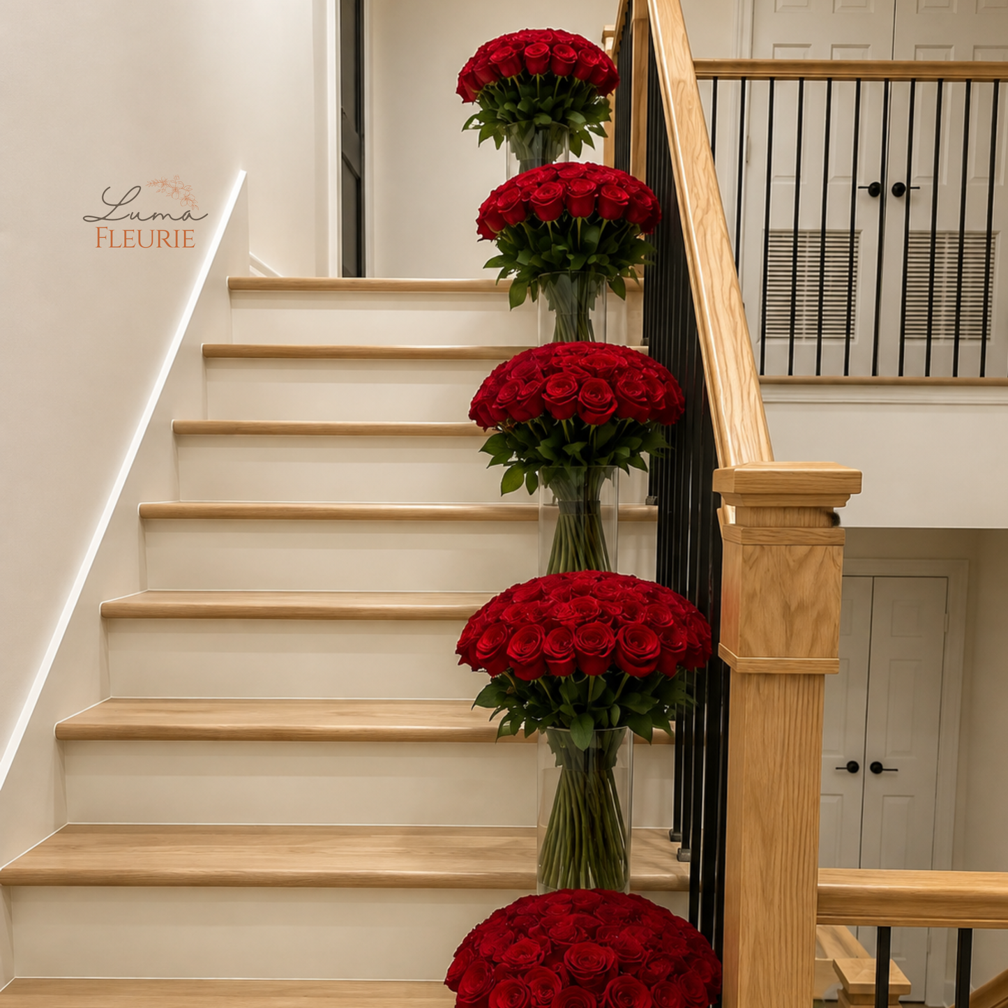 Luxury Rose Staircase Display