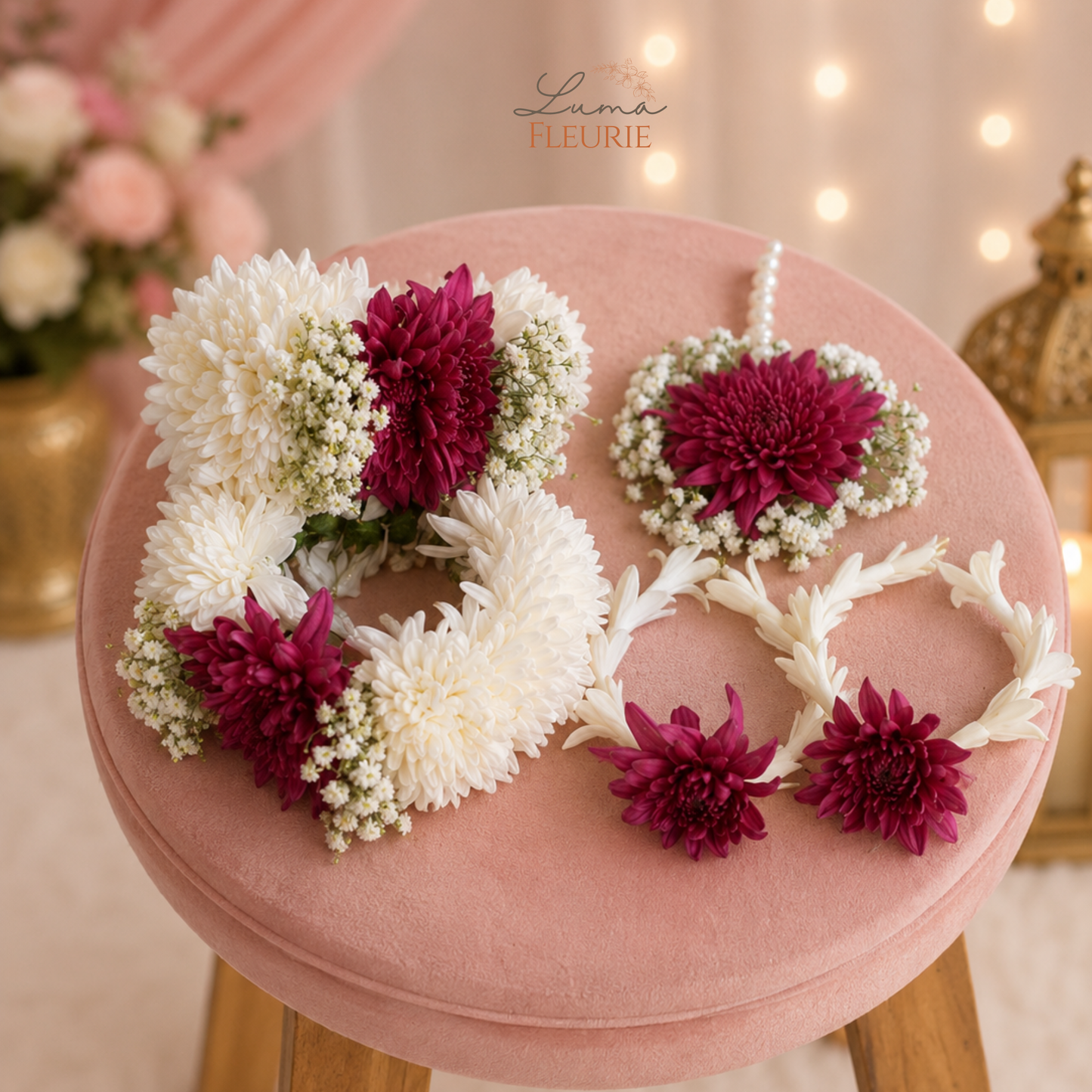 Chrysanthemum Floral Jewelry Set
