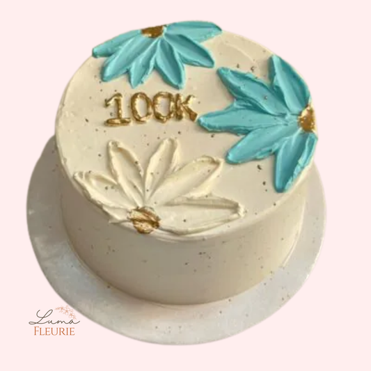 Teal Floral Milestone Celebration Bake